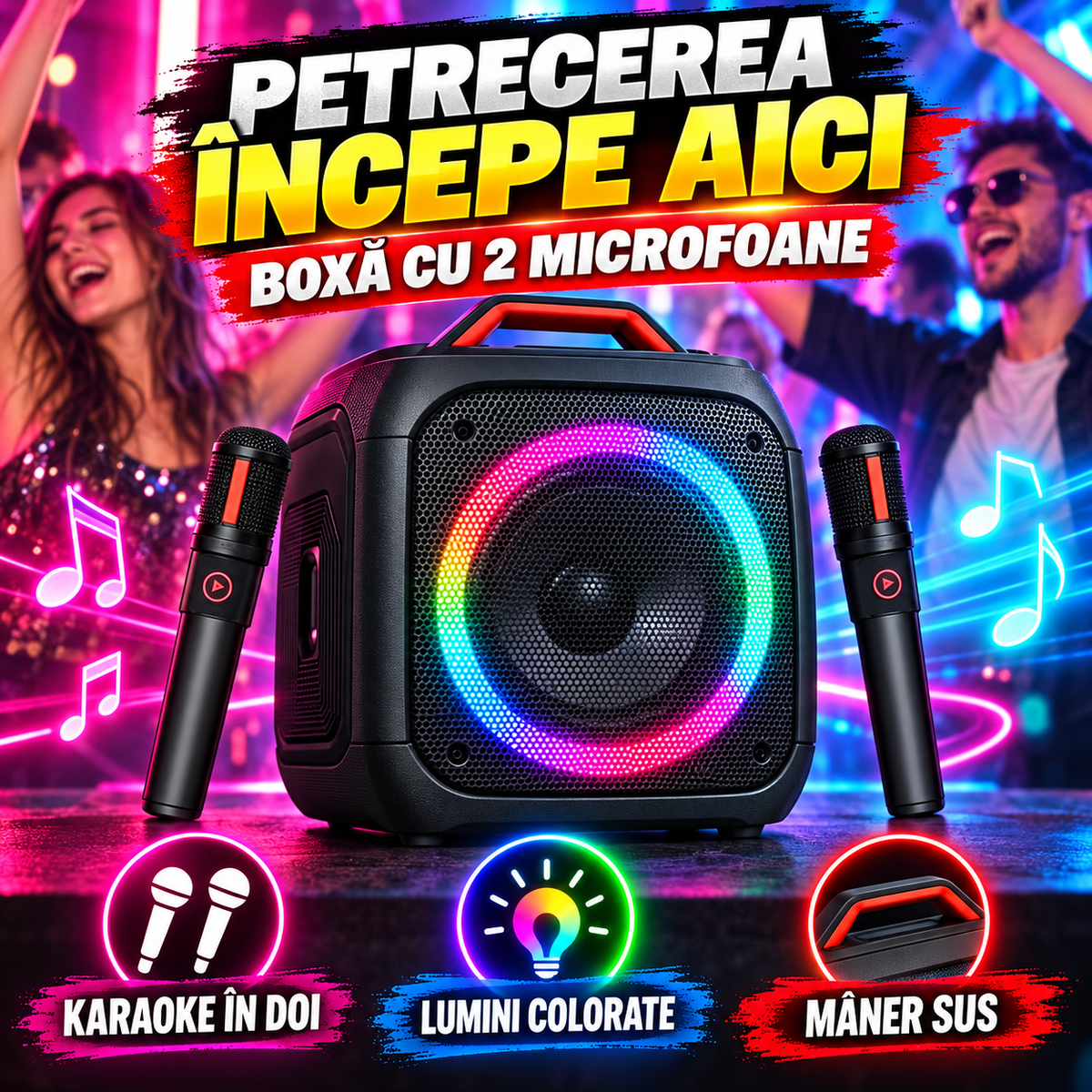 Boxă Portabilă Cu Microfon PartyBeat™