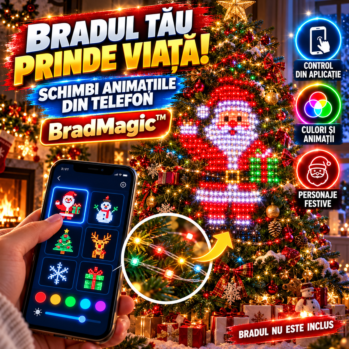 Luminițe Inteligente Pentru Brad BradMagic™