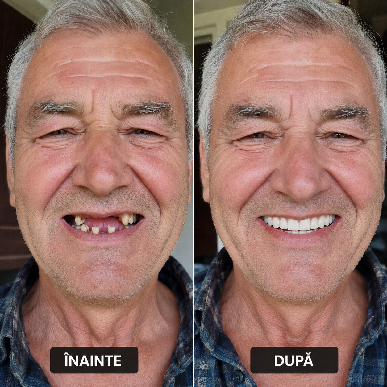 Client înainte și după utilizarea DentalPro