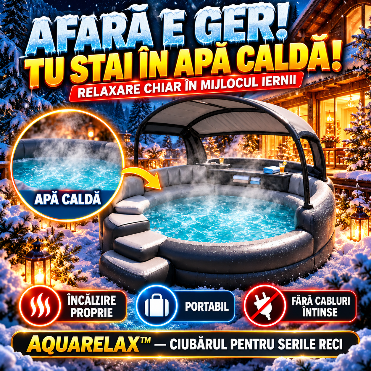 Ciubăr portabil cu încălzire AquaRelax™